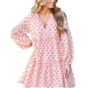 J. Marie The Summer  Orange Tiered  Dress Size Medium